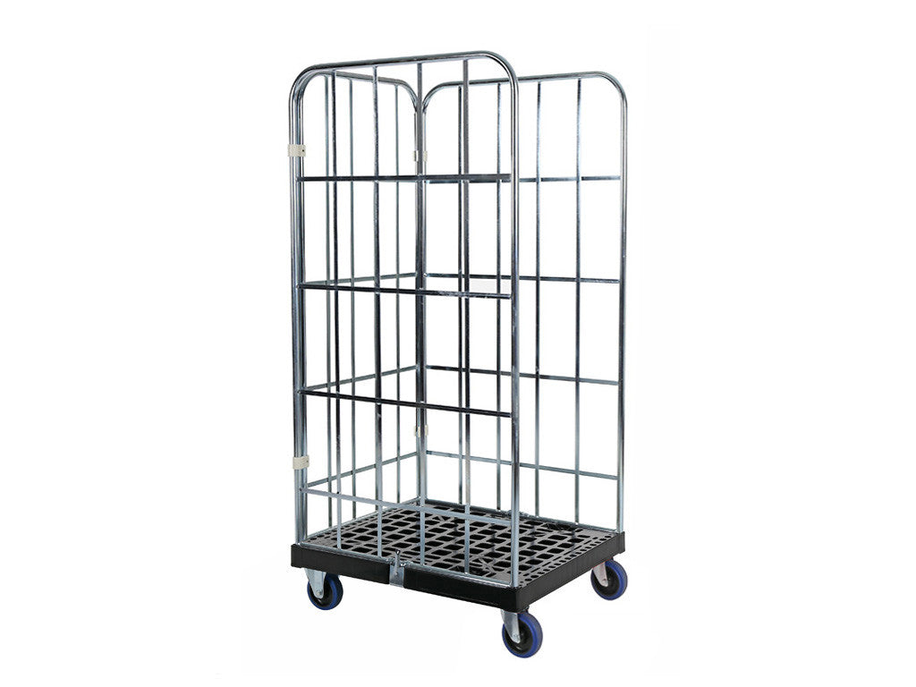 Chariot transport - Base HDPE - 3 parois - 500kg - 682x815x1678mm - RW 3 inox 500 L Saro - Chariot de transport professionnel CHR - matériel cuisine pro - Cuistéo