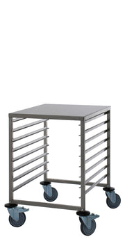Chariot GN - Inox - 8 niveaux - GN 2/1 - 180kg - 662x733x845mm - TW 8 21 180 L Saro - Chariot de transport professionnel CHR - matériel cuisine pro - Cuistéo