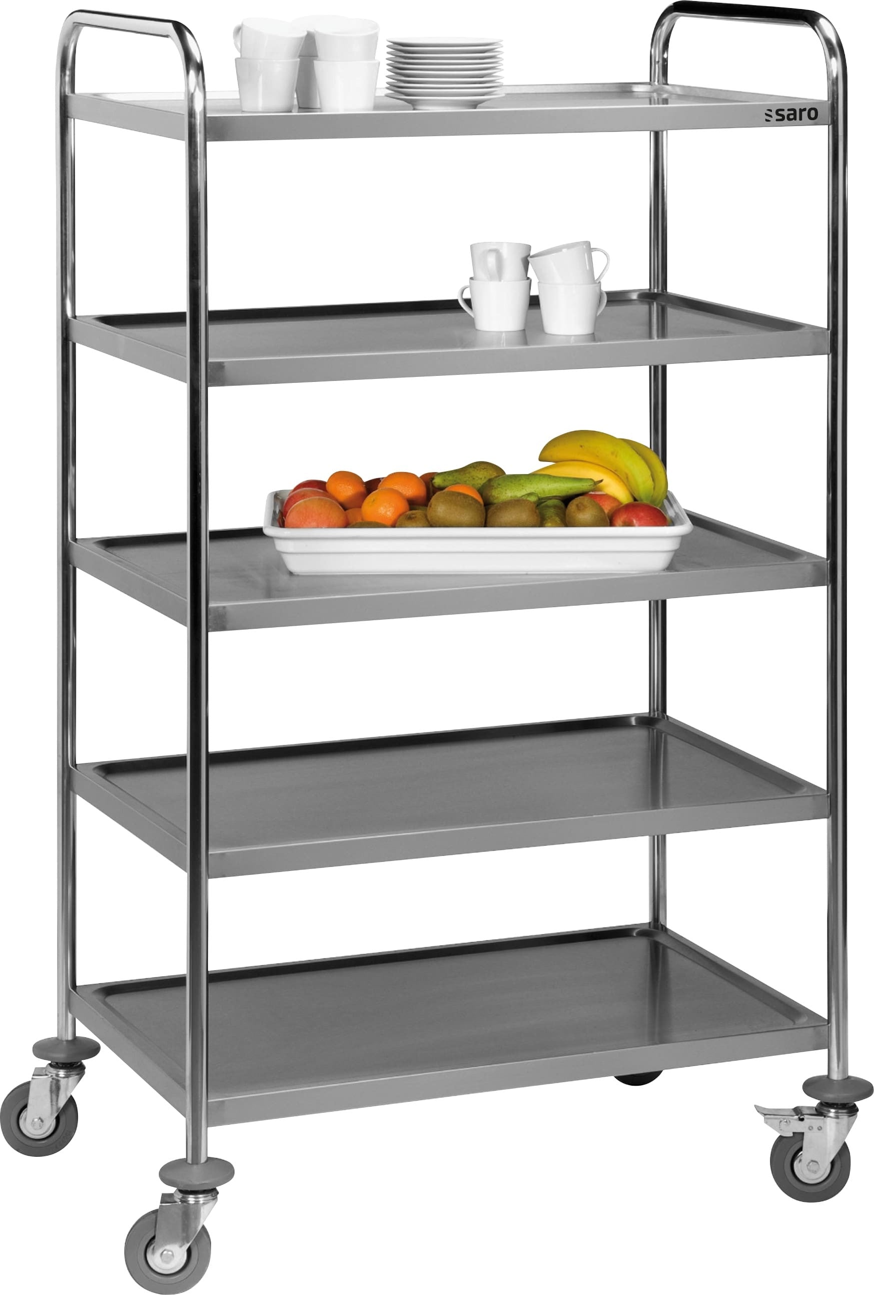 Chariot service - Inox - 5 niveaux - 130kg - 860x540x1540mm - DAVID 130 L Saro - Chariot de service professionnel CHR - matériel cuisine pro - Cuistéo