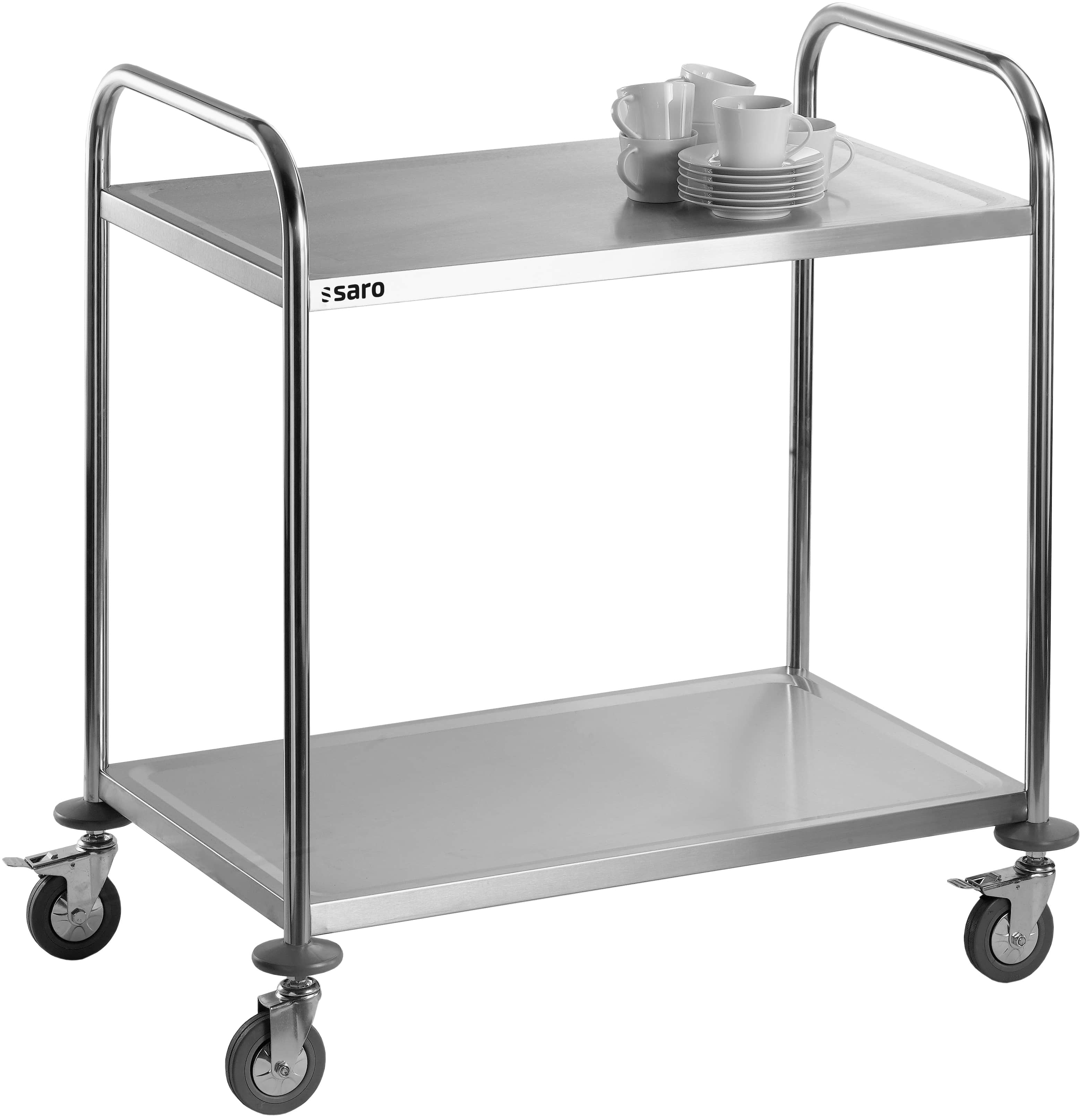 Chariot service - Inox - 2 niveaux - 50kg - 860x540x940mm - FELIX 50 L Saro - Chariot de service professionnel CHR - matériel cuisine pro - Cuistéo