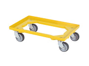 Chariot transport - Plastique - 250kg - 600x400x87mm - Jaune - TR inox Saro - Chariot de transport professionnel CHR - matériel cuisine pro - Cuistéo