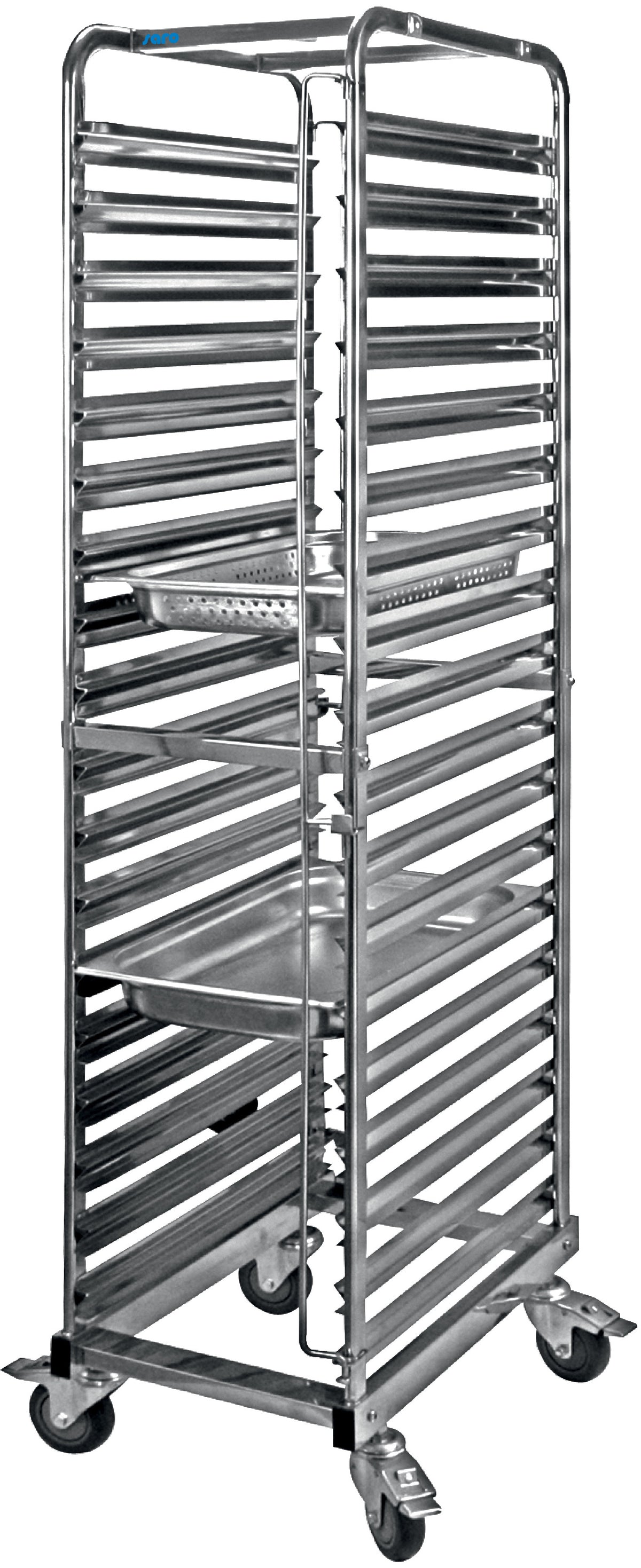 Chariot boulangerie - Inox - 18 niveaux - 600x400mm - 150kg - 620x420x1735mm - LIAM Saro - Chariot de transport professionnel CHR - matériel cuisine pro - Cuistéo