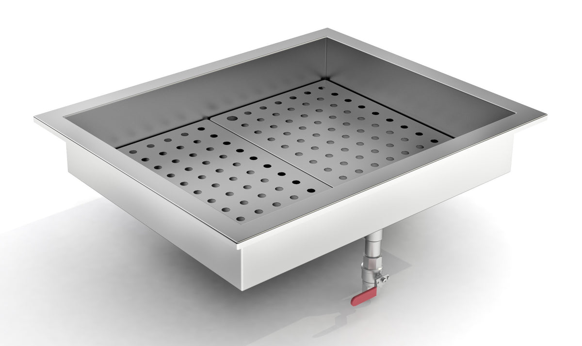 Bac à glace pilée intégré 2/1 GN 722x590x170 mm Combisteel - Table inox avec étagère professionnel CHR - matériel cuisine pro - Cuistéo
