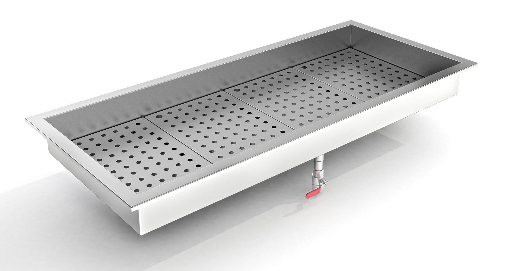 Bac à glace pilée intégré 4/1GN 1362x590x170 mm Combisteel - Table inox avec étagère professionnel CHR - matériel cuisine pro - Cuistéo