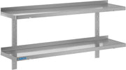 Étagère Murale - Inox - 1400x400x750mm - 2 Niveaux - Réglable Saro - Table inox avec étagère professionnel CHR - matériel cuisine pro - Cuistéo