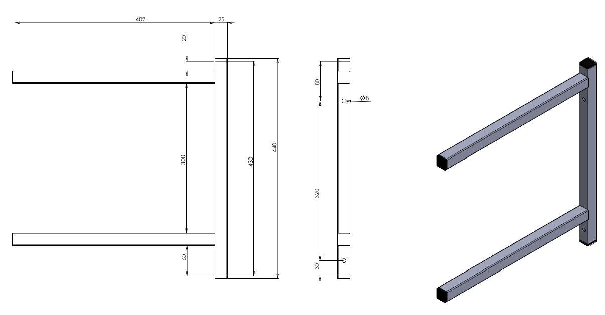 Console fixe double 400 1000x700x900 mm Combisteel - vue 2 - Console et crémaillère pro CHR - Cuistéo