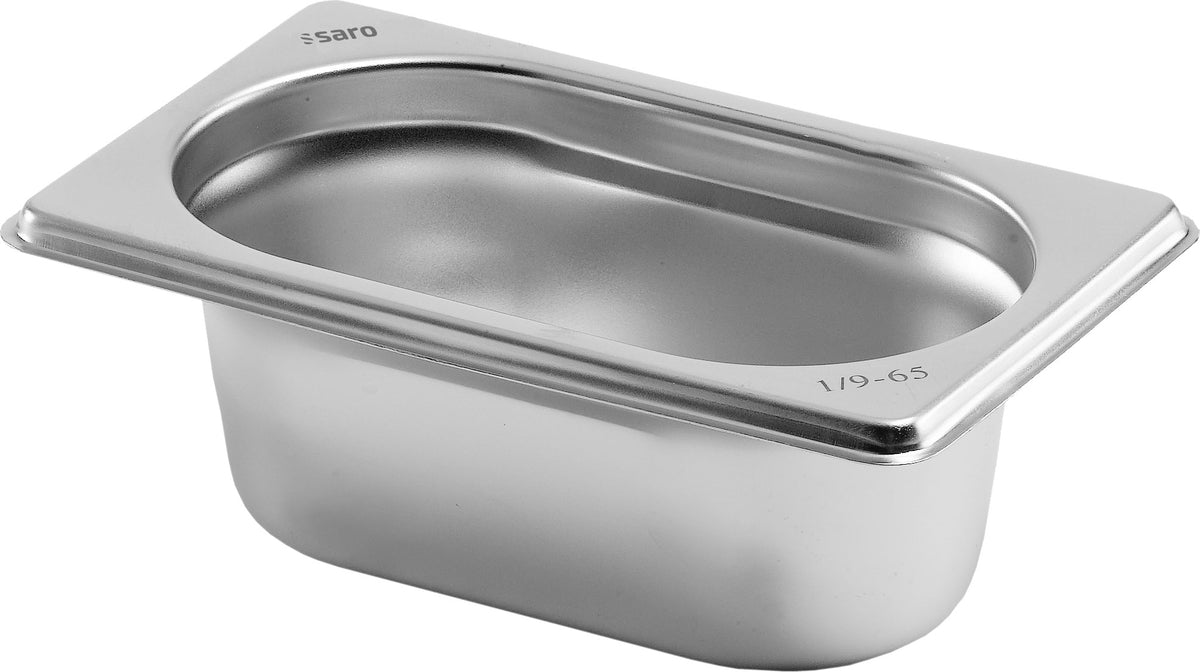 Bac GN 1/9 - Inox - 176x108x100mm - 1L - Budget Saro - Bac GN 1/9 professionnel CHR - matériel cuisine pro - Cuistéo