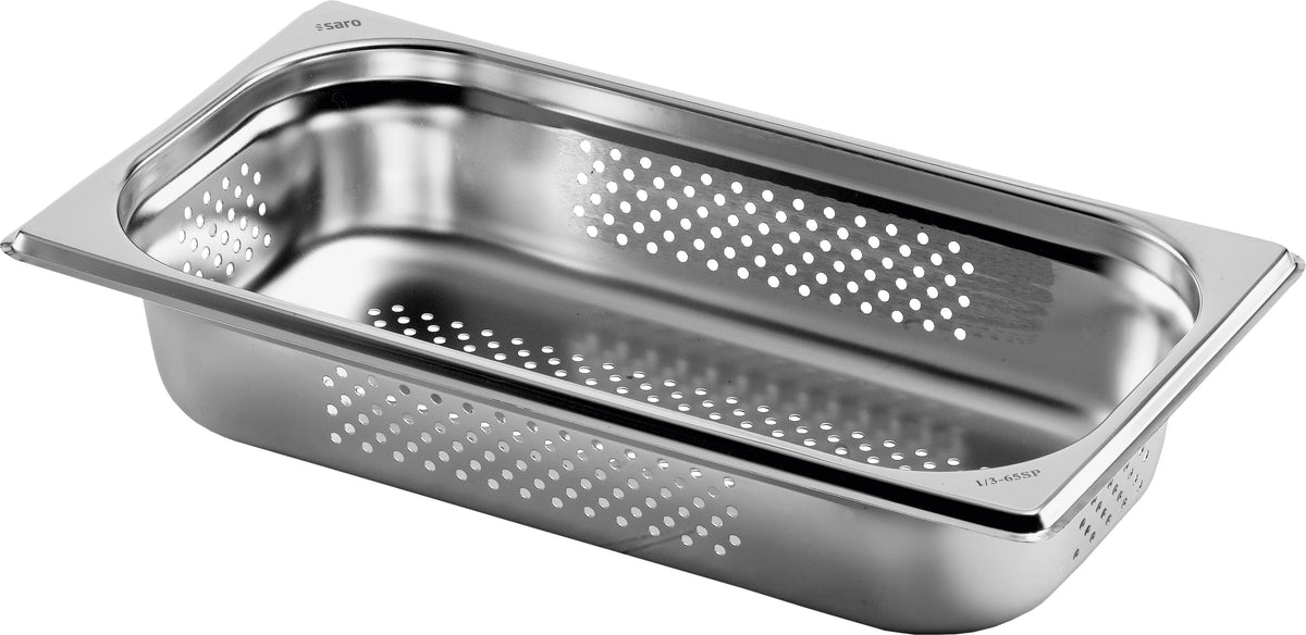 Bac GN 1/3 - Inox - 325x176x100mm - 4L - Perforé - Budget Saro - Bac GN 1/3 professionnel CHR - matériel cuisine pro - Cuistéo