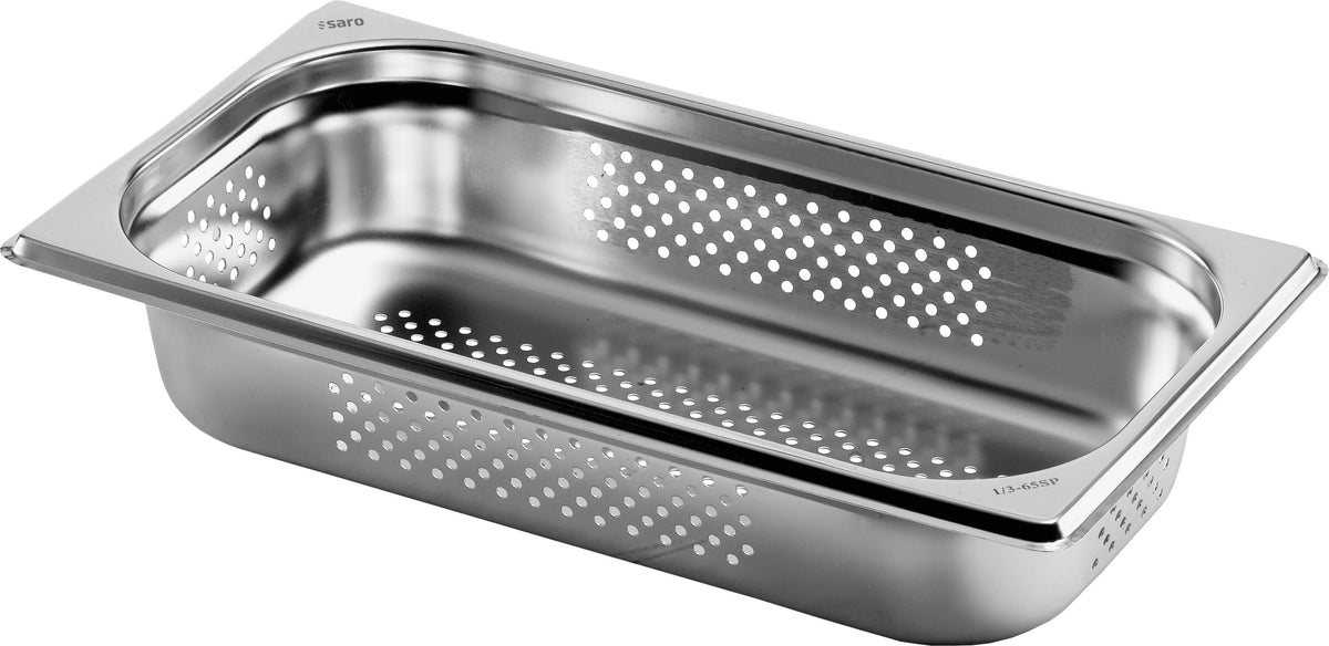 Bac GN 1/3 - Inox AISI304 - 325x176x100mm - 4L - Perforé - TopLine Saro - Bac GN 1/3 professionnel CHR - matériel cuisine pro - Cuistéo
