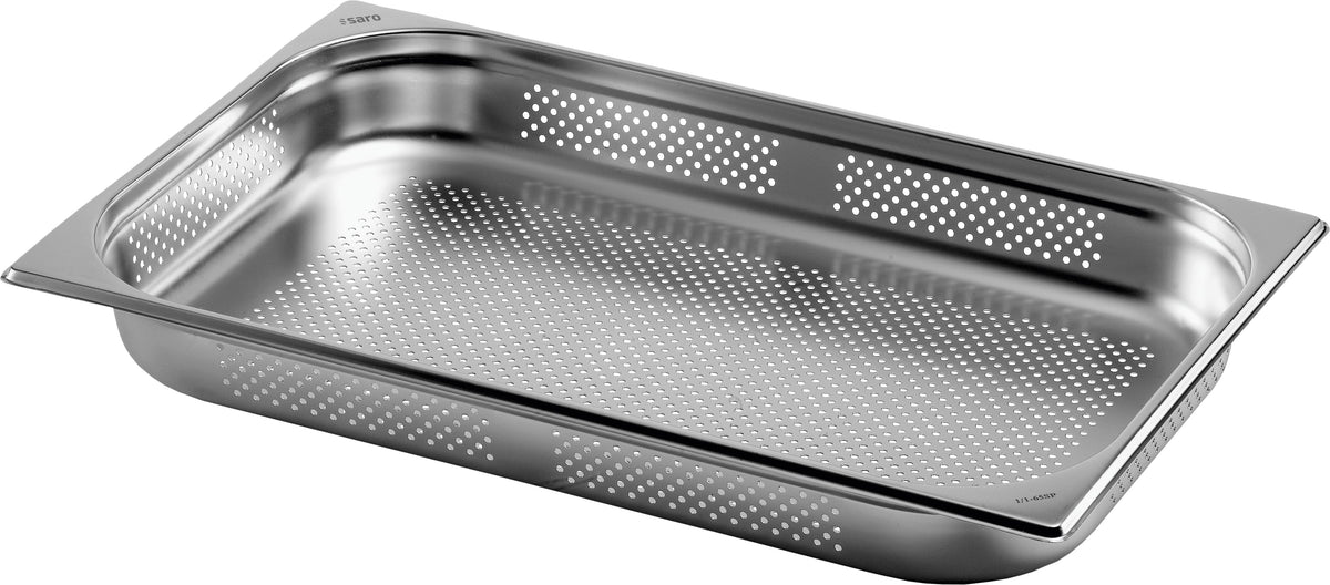 Bac GN 1/1 - Inox - 530x325x65mm - 9L - Perforé - Budget Saro - Bac GN 1/1 professionnel CHR - matériel cuisine pro - Cuistéo