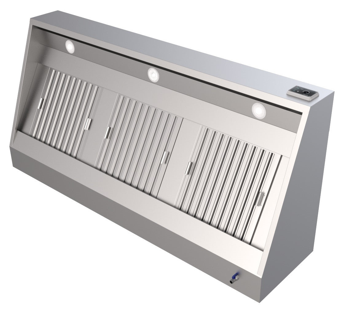 Hotte murale complète 1600 1600x700x520 mm 1350 L 0.147 kW Combisteel - vue 2 - Hotte Aspirante pro CHR - Cuistéo