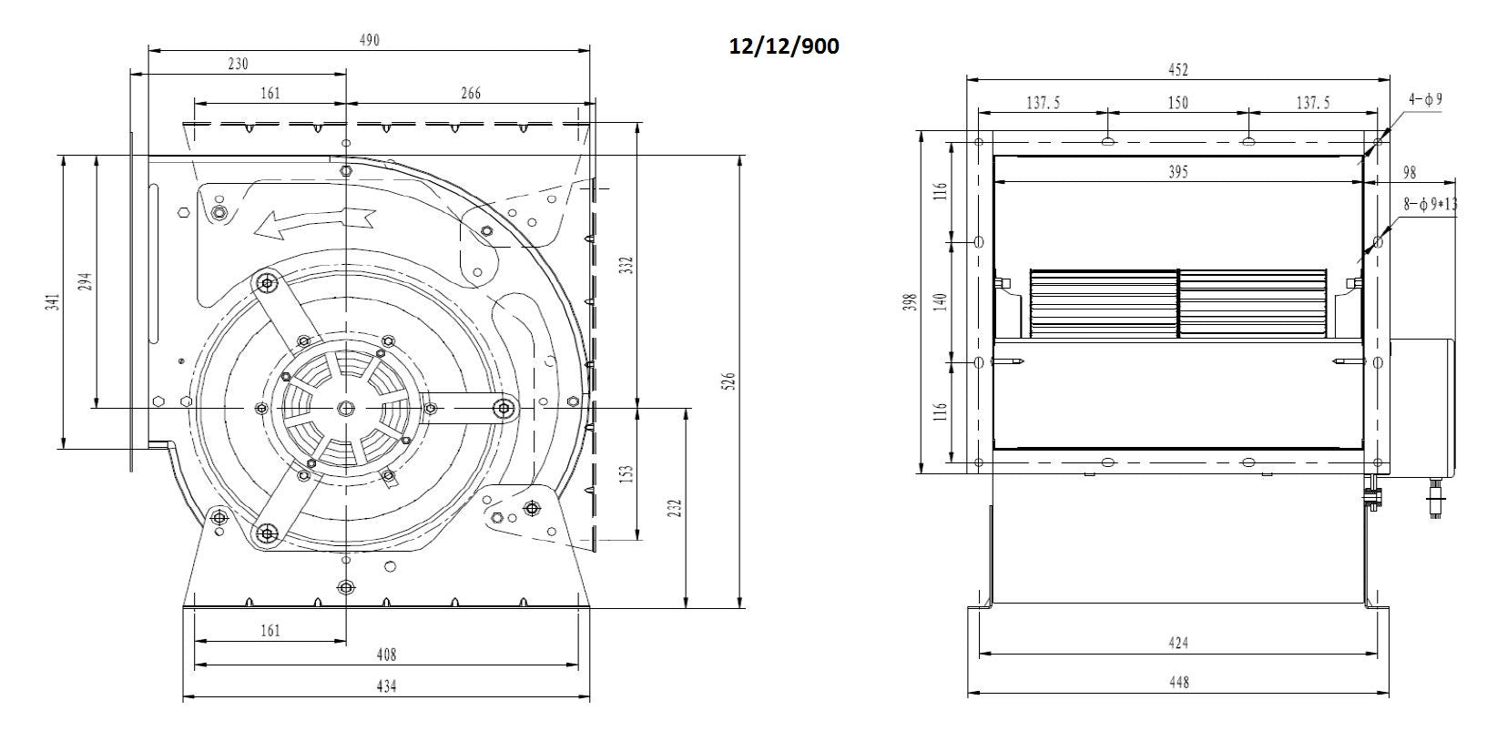 Ventilateur caisson 12/12/900 750x750x750 mm 6000 L 0.9 kW Combisteel - vue 2 - Tourelle et Groupe d'Extraction pro CHR - Cuistéo