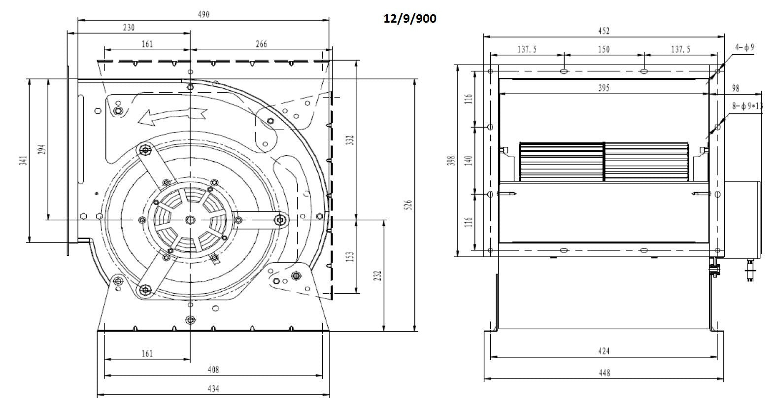 Ventilateur caisson 12/9/900 650x650x650 mm 5000 L 0.75 kW Combisteel - vue 2 - Tourelle et Groupe d'Extraction pro CHR - Cuistéo
