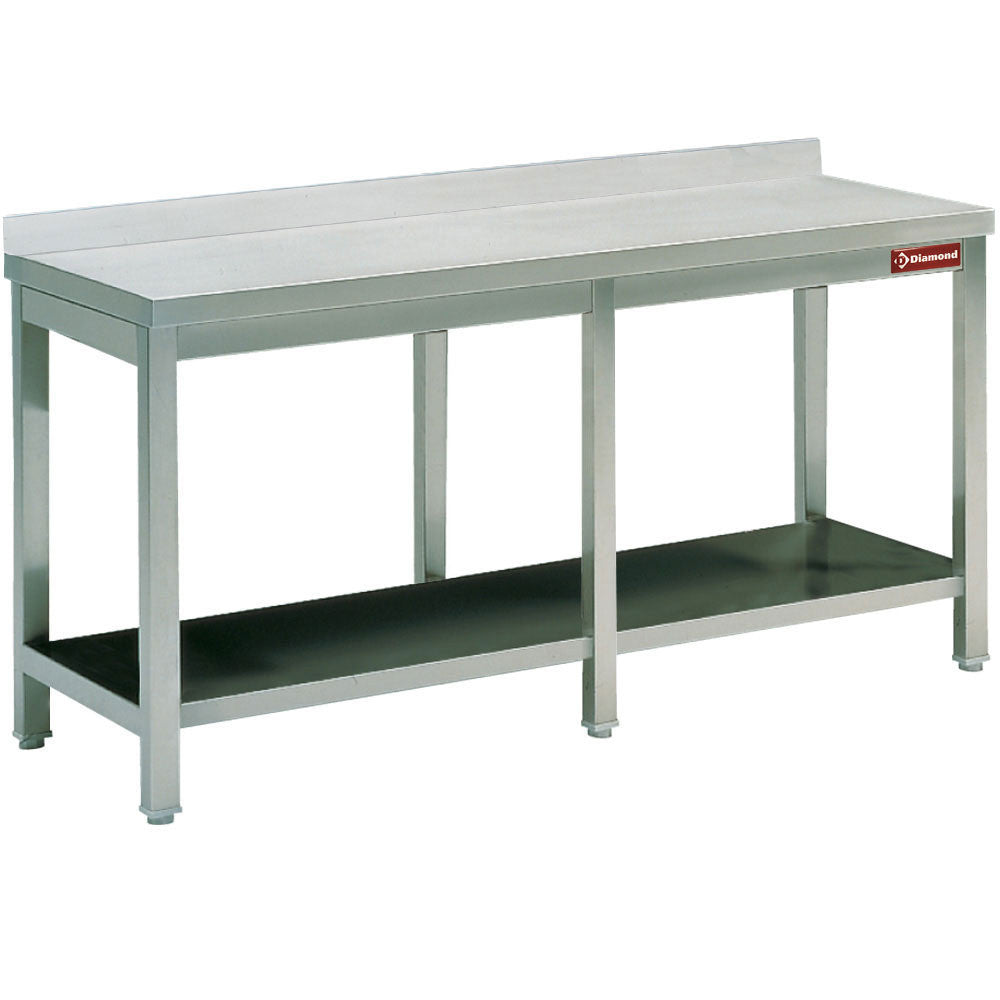 Table de travail + sous tablette + bord arrière - Diamond