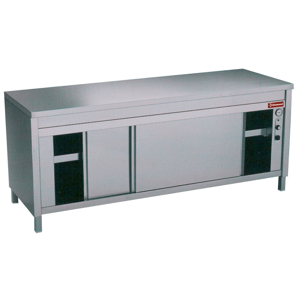 Table armoire chauffante portes couliss. 1000mm - Diamond