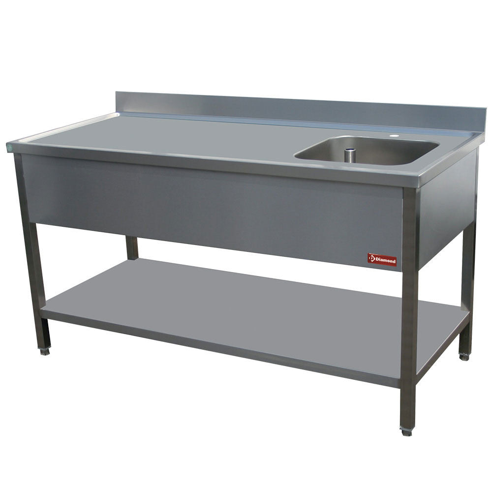 Table de chef 1 cuve droite 400 x 400 x h275 - Diamond