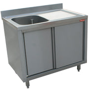 Plonge 1 cuve égouttoir droite sur armoire 2 coulissants - Diamond