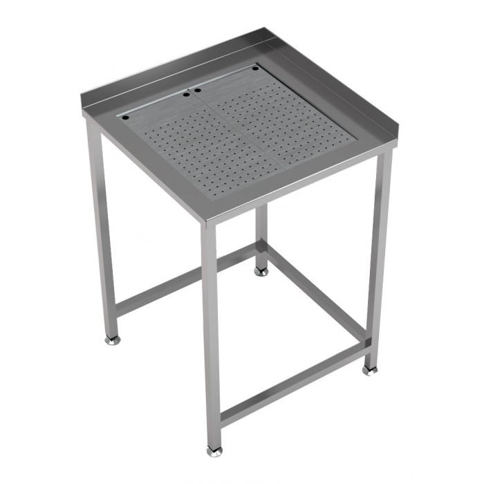 Table d'angle avec bac égouttage - 650 x 650 - Combisteel