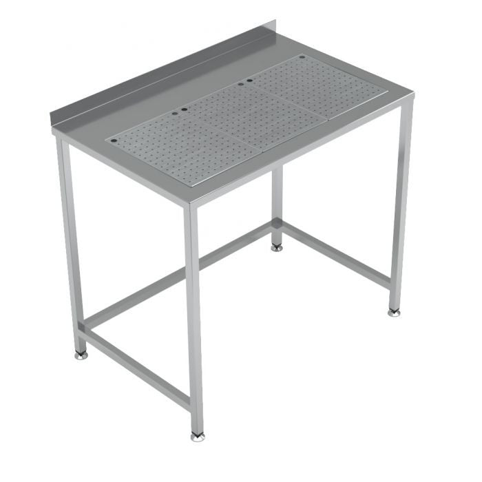 Table inox avec bac égouttage intégré - 1000 x 650 - Combisteel