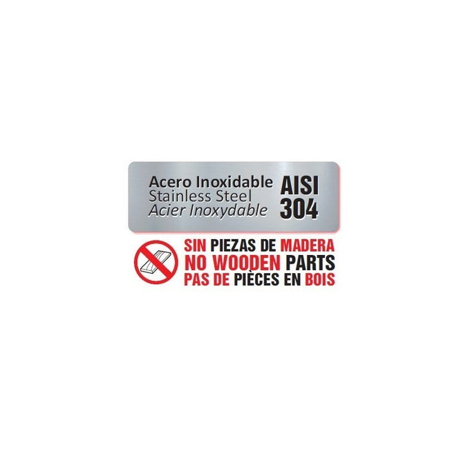 Table centrale basse - Inox AISI 304 - Avec étagère - 700x600x600 mm - Arilex