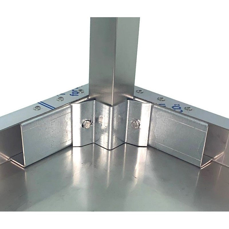Table centrale basse - Inox AISI 304 - Avec étagère - 1300x600x600 mm - Arilex