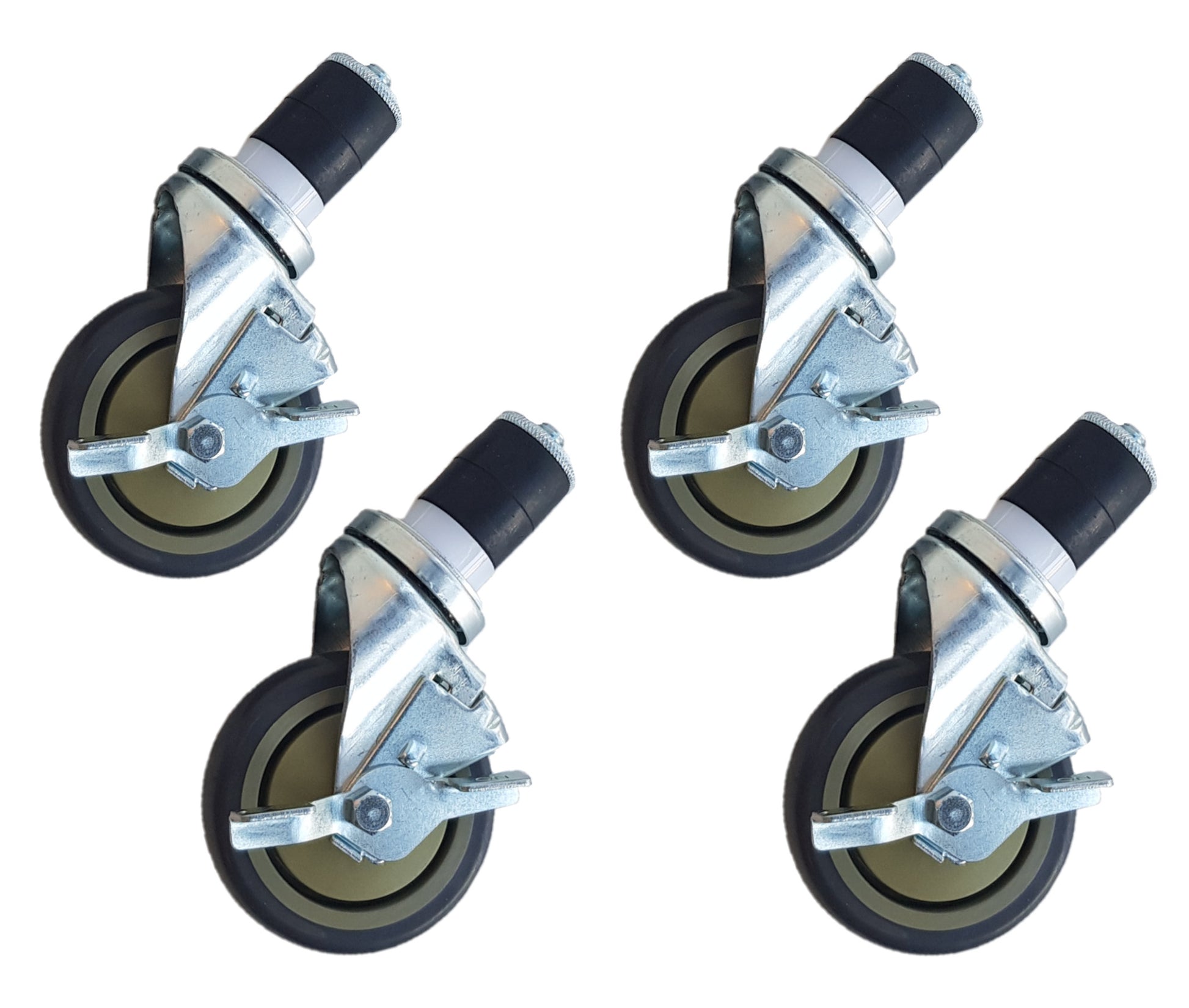 WT SQ Roues set de 4 - avec freins - 5 Inch / 12.7 cm Maxima - Accessoire plonge professionnel CHR - matériel cuisine pro - Cuistéo