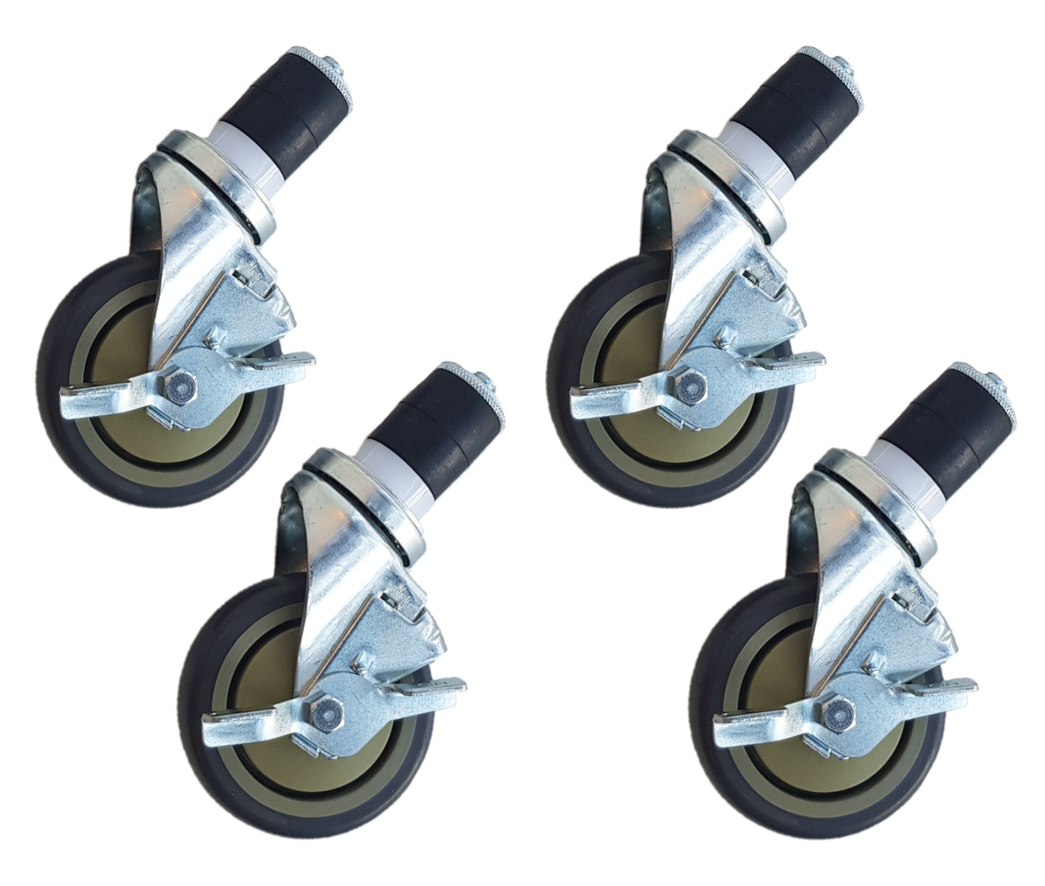WT SQ Roues set de 4 - avec freins - 5 Inch / 12.7 cm Maxima - Accessoire plonge professionnel CHR - matériel cuisine pro - Cuistéo
