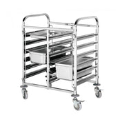 Chariot à glissières inox 2 x 6 niveaux sur roulettes - Caterchef star