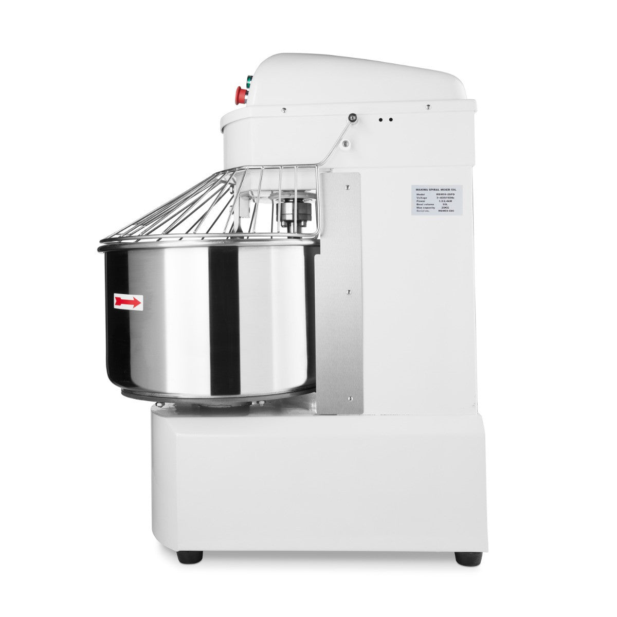 Pétrin professionnel 50L 32kg 2 vitesses - Pétrin à spirale puissant 2400 W Maxima - vue 4 - Pétrin à pâte pro CHR - Cuistéo