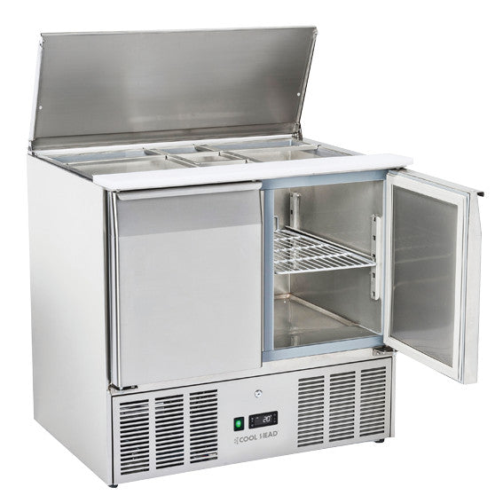 Saladette réfrigérée - GN1/1 CR 90A - Cool Head 900x700x883 mm 232 L 142.4 W Coolhead - Saladette réfrigérée professionnel CHR - matériel cuisine pro - Cuistéo