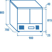Saladette réfrigérée - GN1/1 CR 90A - Cool Head 900x700x883 mm 232 L 142.4 W Coolhead - vue 11 - Saladette réfrigérée pro CHR - Cuistéo
