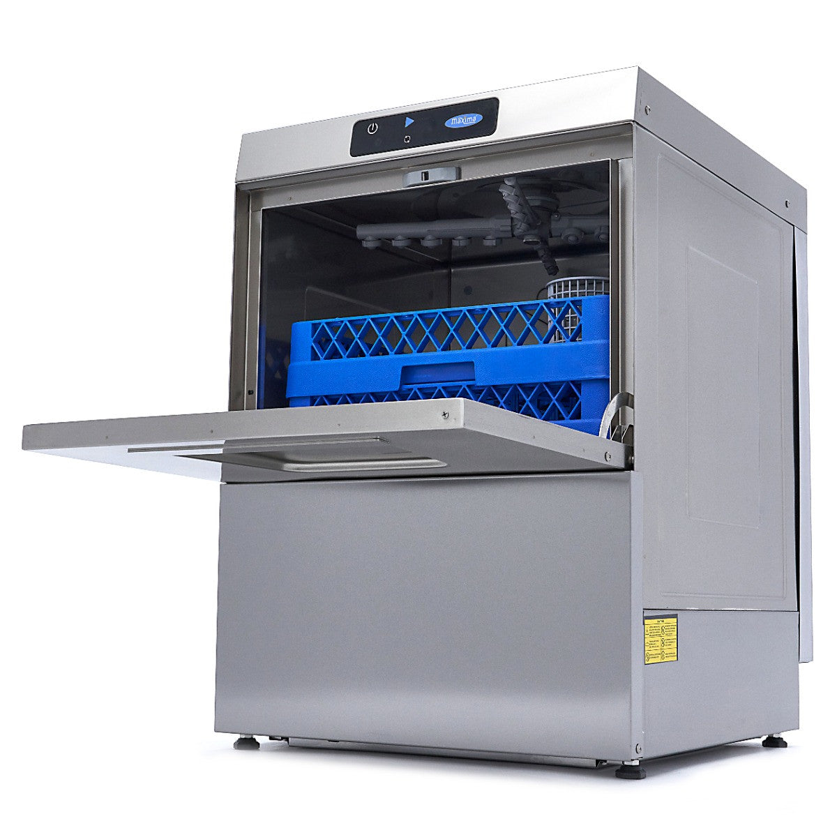 Lave-vaisselle sous-plan 50x50cm, pompe rinçage, 400V, affichage numérique, 70 dB inox 2.8 L 5500 W Maxima - vue 2 - Lave-vaisselle pro CHR - Cuistéo