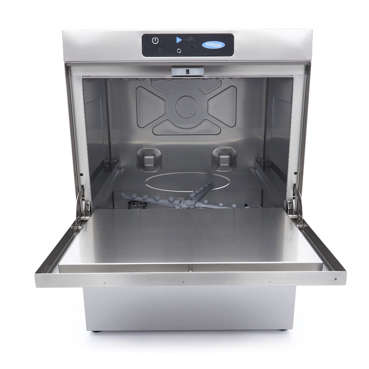 Lave-vaisselle sous-plan 50x50cm, pompe rinçage, 400V, affichage numérique, 70 dB inox 2.8 L 5500 W Maxima - vue 4 - Lave-vaisselle pro CHR - Cuistéo