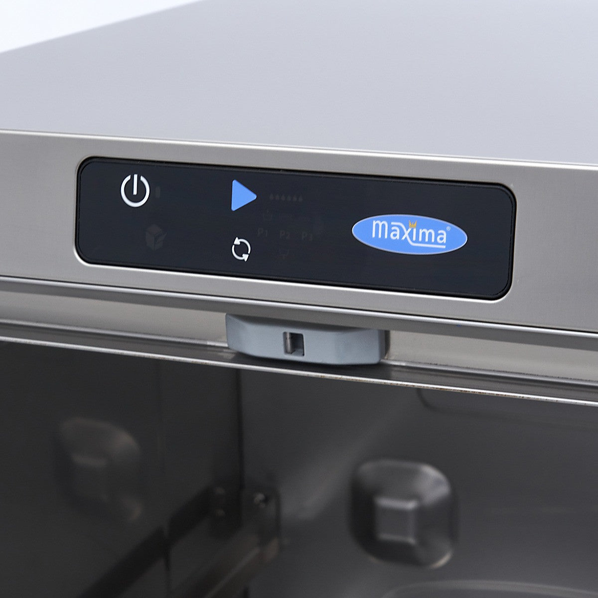 Lave-vaisselle sous-plan 50x50cm, pompe rinçage, 400V, affichage numérique, 70 dB inox 2.8 L 5500 W Maxima - vue 7 - Lave-vaisselle pro CHR - Cuistéo