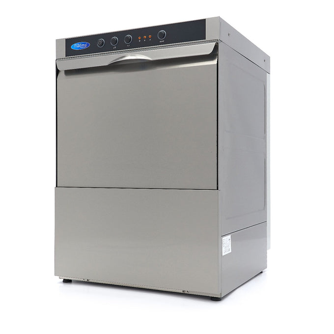 Lave-vaisselle 50x50 cm pro - 400V, silencieux, rapide, avec pompes de vidange, rinçage et savon 2.8 L 5560 W Maxima - Lave-vaisselle professionnel CHR - matériel cuisine pro - Cuistéo