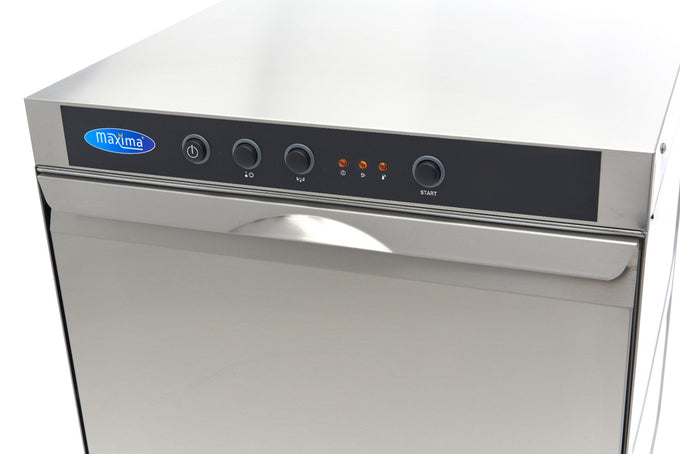 Lave-vaisselle 50x50 cm pro - 400V, silencieux, rapide, avec pompes de vidange, rinçage et savon 2.8 L 5560 W Maxima - vue 7 - Lave-vaisselle pro CHR - Cuistéo