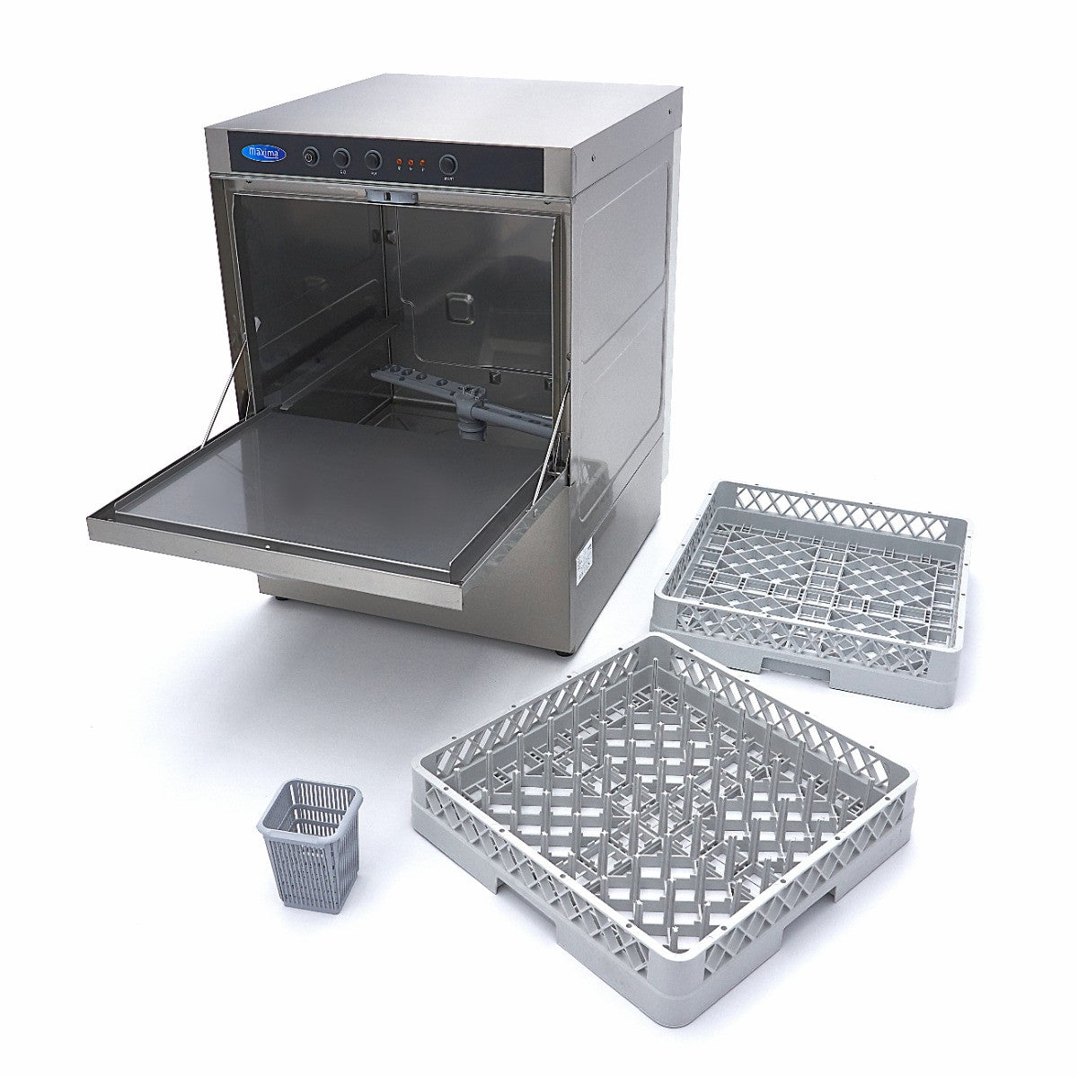 Lave-vaisselle 50x50 cm pro - 400V, silencieux, rapide, avec pompes de vidange, rinçage et savon 2.8 L 5560 W Maxima - vue 10 - Lave-vaisselle pro CHR - Cuistéo
