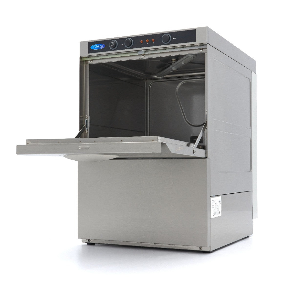 Lave-verres professionnel silencieux 35x35cm - Pompe de rinçage - Économie d'eau 2.5 L 2800 W Maxima - vue 2 - Lave-verre pro CHR - Cuistéo