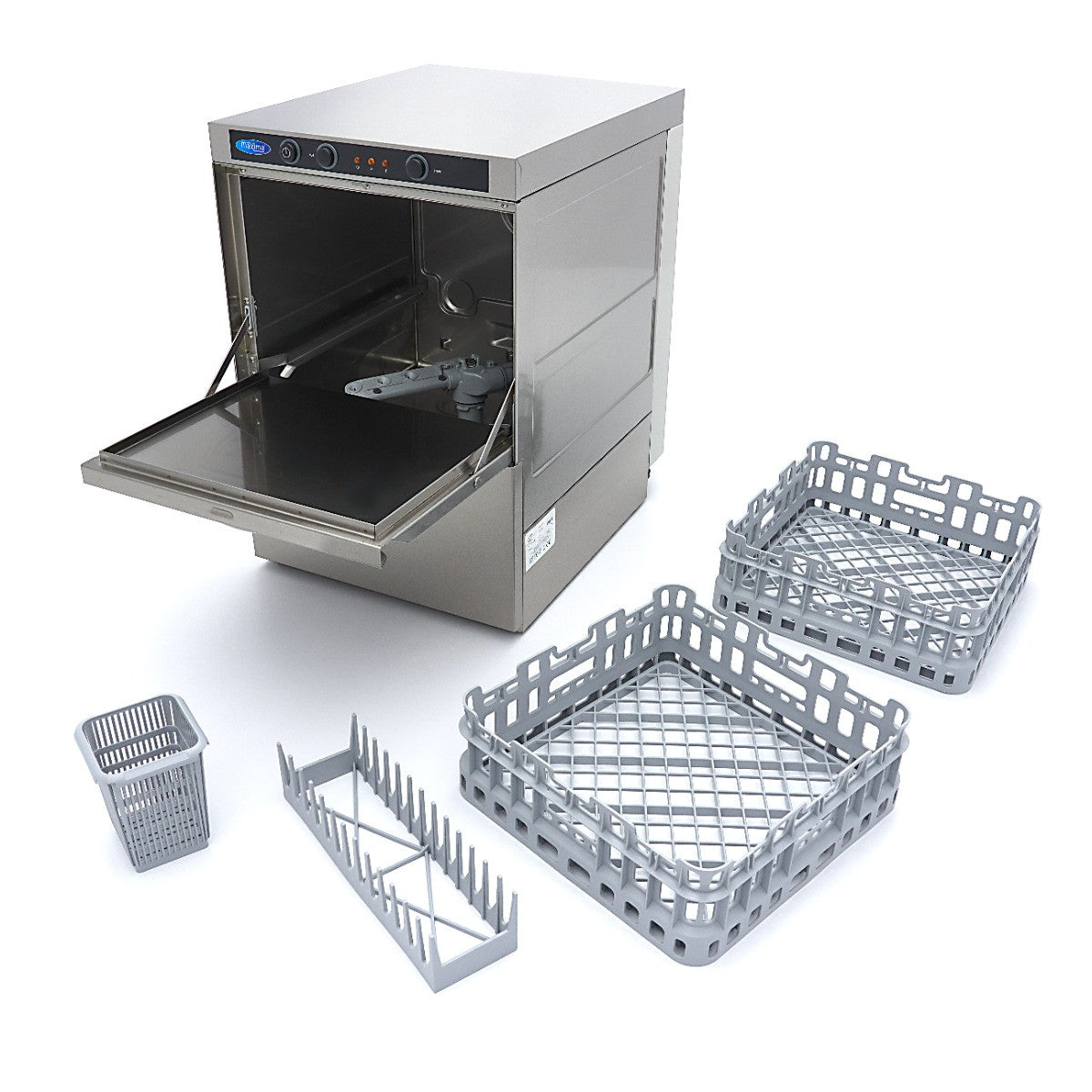 Lave-verres professionnel silencieux 35x35cm - Pompe de rinçage - Économie d'eau 2.5 L 2800 W Maxima - vue 10 - Lave-verre pro CHR - Cuistéo