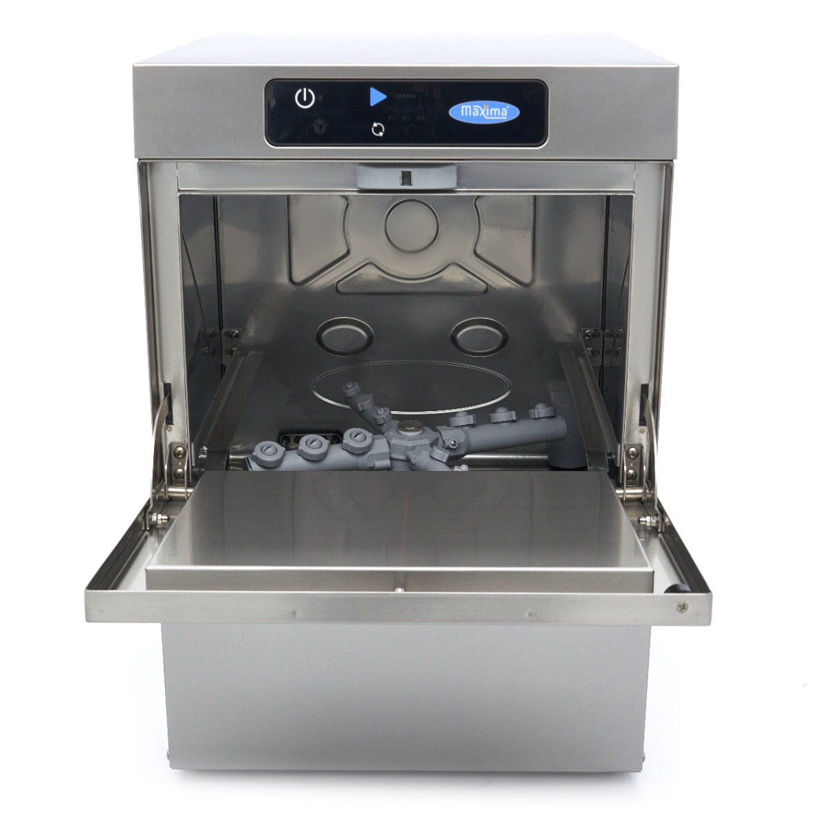 Lave-verres - 35 x 35 cm - avec drain, doseur de rinçage et distributeur de savon - Écran digital - 230V 2.5 L 3300 W Maxima - vue 4 - Lave-verre pro CHR - Cuistéo