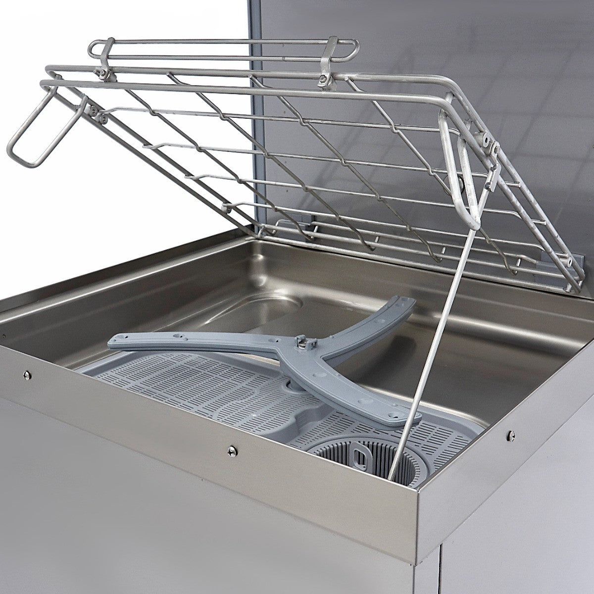 Lave-vaisselle à convoyeur - 50x60cm - Avec pompe de rinçage et de savon - 400V 2.4 L 9500 W Maxima - vue 9 - Lave-vaisselle à capot pro CHR - Cuistéo