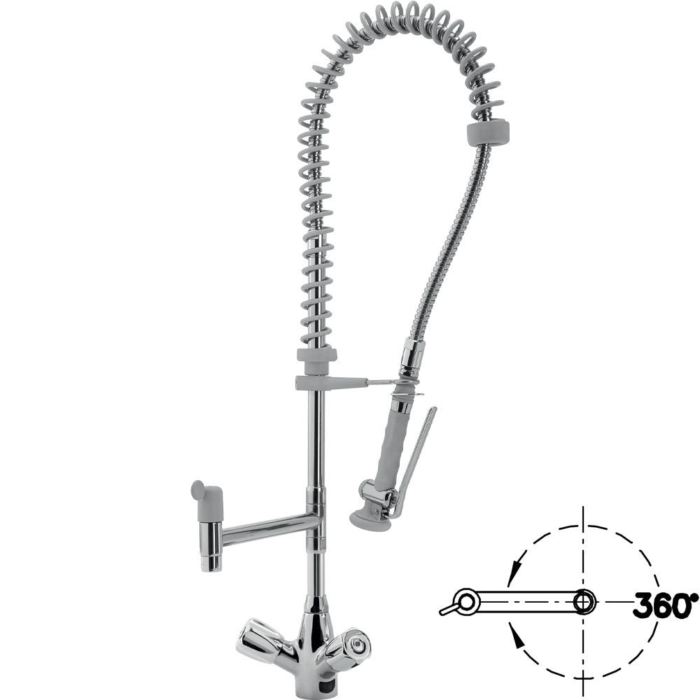 Douchette inox + robinet avec groupe mélangeur - Diamond