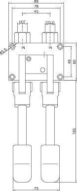 Commande à pieds pour mélangeur 2 pédales Combisteel - vue 2 - Robinetterie pro CHR - Cuistéo