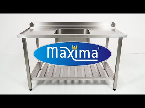 Table pour lave-vaisselle - 160 x 75cm - Gauche - avec évier et dosseret inox Maxima - vue 5 - Table entrée/sortie pro CHR - Cuistéo