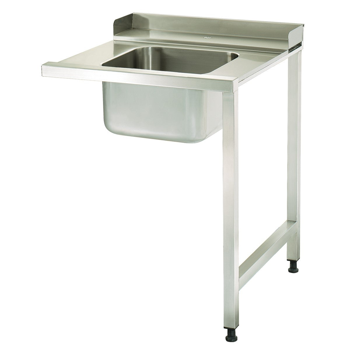 Table de lave-vaisselle - 90 x 75 cm - À droite - avec évier et étagère de rangement inox Maxima - Table entrée/sortie professionnel CHR - matériel cuisine pro - Cuistéo
