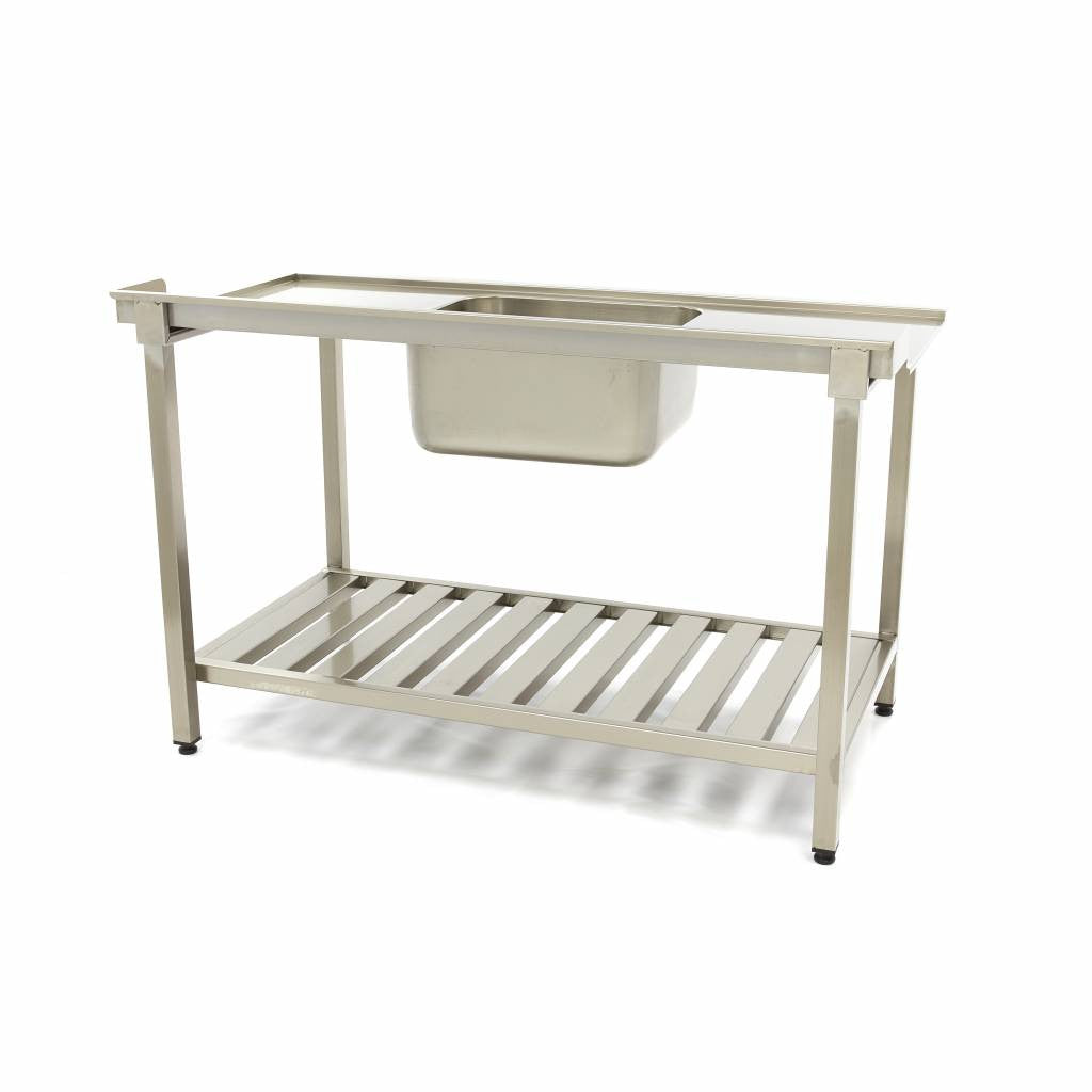 Table de lave-vaisselle - 120 x 75cm - Droite - avec dosseret et étagère inox Maxima - vue 2 - Table entrée/sortie pro CHR - Cuistéo