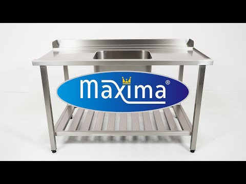 Table de lave-vaisselle - 120 x 75cm - Droite - avec dosseret et étagère inox Maxima - vue 5 - Table entrée/sortie pro CHR - Cuistéo