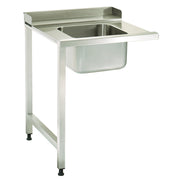 Table de lave-vaisselle - 120 x 75 cm - Gauche - avec évier et étagère de rangement inox Maxima - Table entrée/sortie professionnel CHR - matériel cuisine pro - Cuistéo