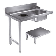 Table d'approvisionement étagère avec trou déchets 1200 à gauche inox 1200x750x900 mm Combisteel - Table entrée/sortie professionnel CHR - matériel cuisine pro - Cuistéo
