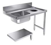 Table d'approvisionement étagère avec trou déchets inox 1200x750x900 mm Combisteel - Table entrée/sortie professionnel CHR - matériel cuisine pro - Cuistéo